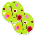 Carolines Treasures Letter L Monogram Lime Green Set of 2 Cup Holder Car Coaster CJ1010-LCARC